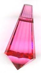 1 9x18mm Preciosa Pink Candy Straight Cut Drop